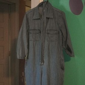 Comfy blue jean material jumpsuit